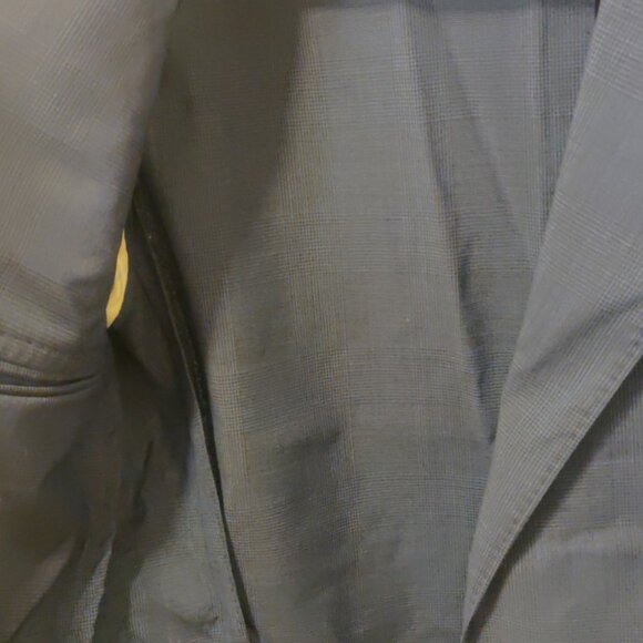 LBM 1911 Lubiam navy check 36US 46EU slim skinny fit unlined low rise 100% wool - Picture 9 of 10